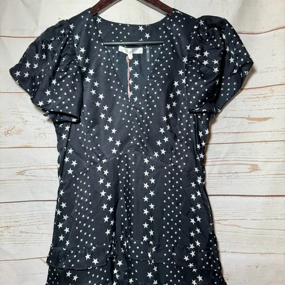 LoveShackFancy • Mini Dress • Higgins • Black Satin • Silk Blend • MSRP $595 - Picture 5 of 12